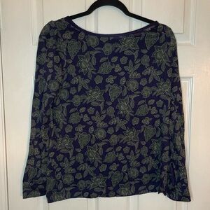 Lands End Floral Blouse
